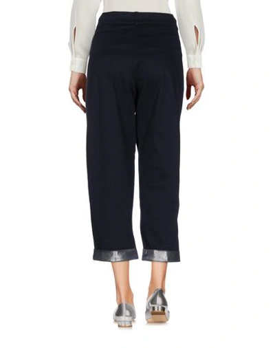 Shop Emporio Armani Cropped Pants & Culottes In Dark Blue