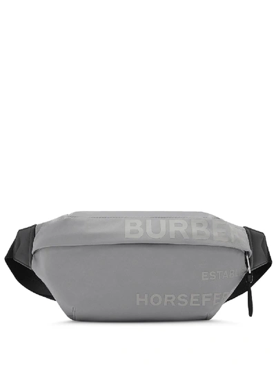 Shop Burberry Horseferry Print Econyl® Sonny Bum Bag In Grey