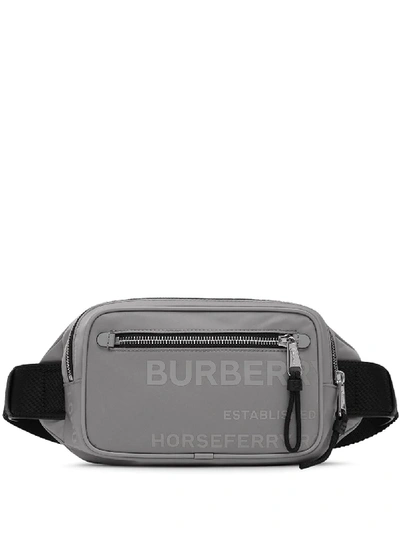 Shop Burberry Horseferry Print Econyl® Bum Bag In Grey