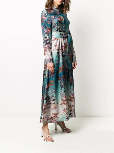 Shop 813 Floral Print Silk Shirt Dress In Multicolor