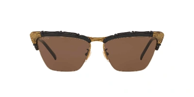 Shop Gucci Woman Sunglasses Gg0660s In Brown