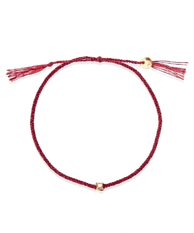 Shop Atelier Vm Lucy Brown Diamond Cotton Bracelet In Red