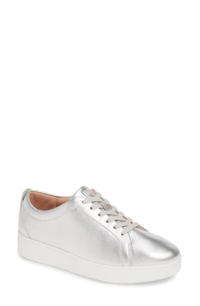 Shop Fitflop Rally Sneaker In Silver Leather
