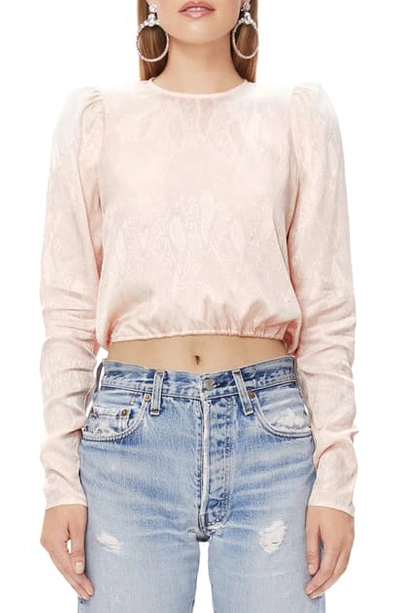 Shop Afrm Reeve Tie Back Crop Top In Icy Pink Snake