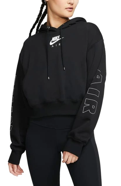 Shop Nike Sportswear Air Fleece Hoodie In Black/ Ice Silver