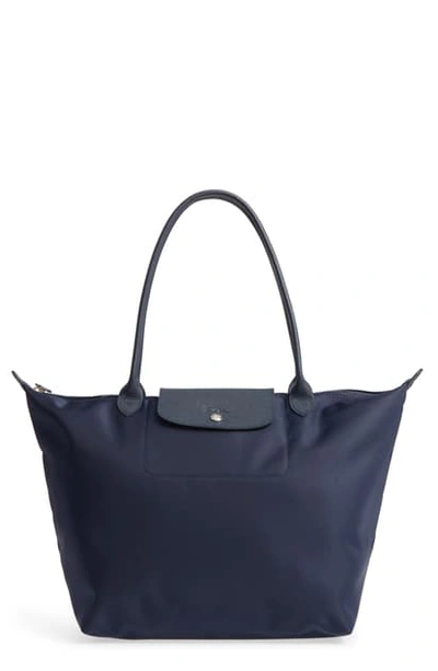 Shop Longchamp 'large Le Pliage Neo' Nylon Tote In New Navy