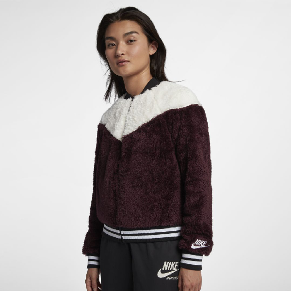 nike women's sherpa bomber jacket