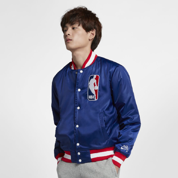 Nike Sb X Nba Men's Bomber Jacket In Blue | ModeSens