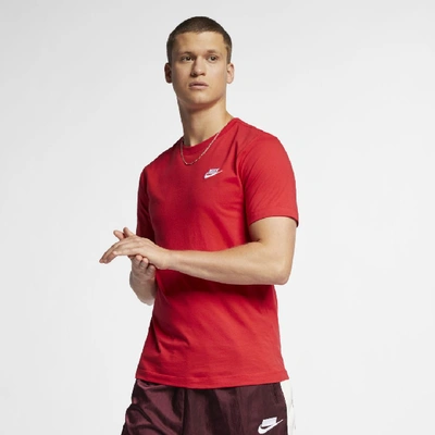 Shop Nike Men's  Sportswear Club T-shirt In Red