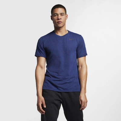 Shop Nike Breathe Men's Short-sleeve Training Top In Blue