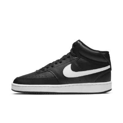 Shop Nike Women's Court Vision Mid Shoes In Black