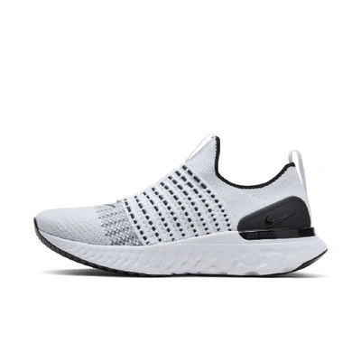 Shop Nike Men's React Phantom Run Flyknit 2 Road Running Shoes In White