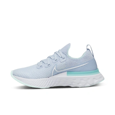 Shop Nike React Infinity Run Flyknit Women's Running Shoe (hydrogen Blue) - Clearance Sale In Hydrogen Blue,teal Tint,metallic Silver,white