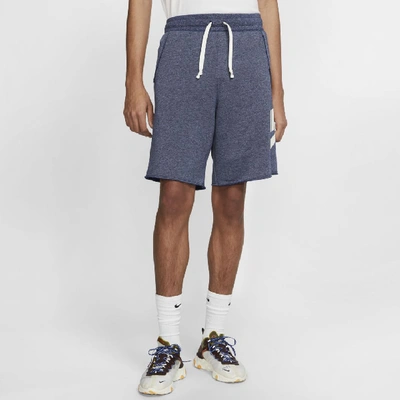 Shop Nike Men's  Sportswear Alumni French Terry Shorts In Blue