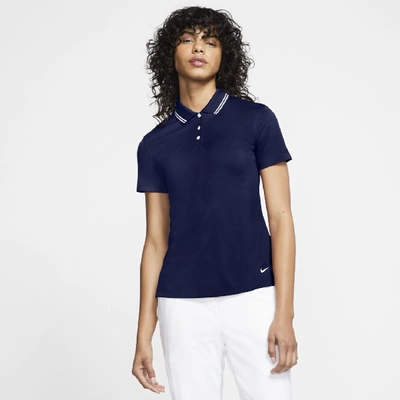 Shop Nike Dri-fit Victory Womenâs Golf Polo (blue Void) - Clearance Sale In Blue Void,white,white