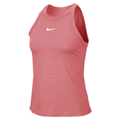 Shop Nike Court Dri-fit Women's Tennis Tank In Sunblush,white
