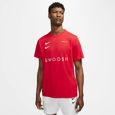 Shop Nike Sportswear Swoosh Men's T-shirt In Red