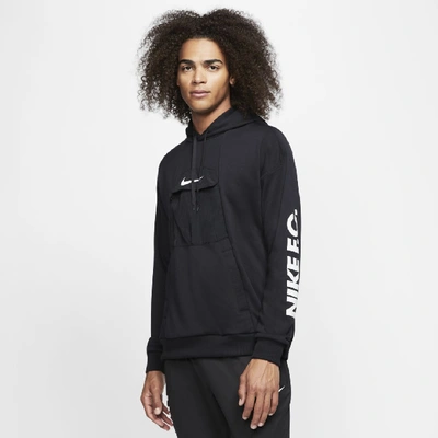 Shop Nike F.c. Men's Pullover Soccer Hoodie In Black,white,white