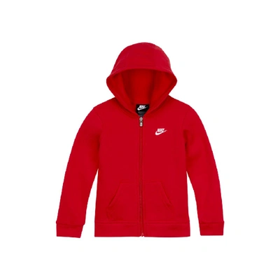 Shop Nike Sportswear Club Fleece Toddler Full-zip Hoodie In University Red