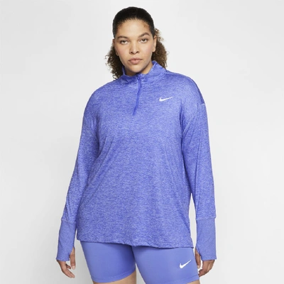 Shop Nike Element Women's Running Top (plus) In Light Thistle/persian Violet/heather