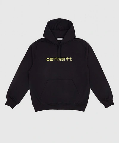 Shop Carhartt Logo Hoody In Black