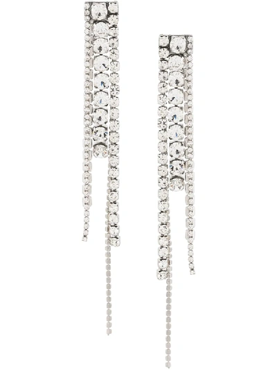Shop Area Crystal-embellished Fringed Earrings In Metallic