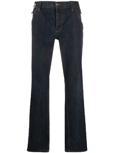 Pre-owned Dolce & Gabbana 2000s Stitch Detail Straight-fit Jeans In Blue