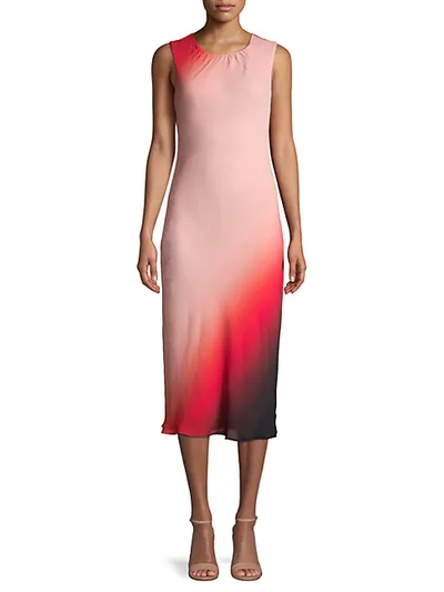 Shop Donna Karan Ombr&eacute; Midi Dress In Poppy Multi