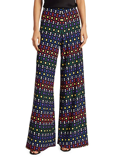 Shop Alice And Olivia Athena Printed Wide-leg Pants In Multicolor