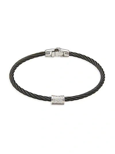 Shop Alor Black Cable, 18k White Gold & Diamond Bracelet