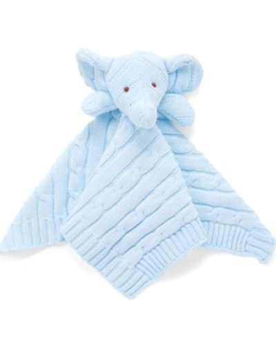 Shop 3stories Baby Boy Knit Elephant Security Blanket In Blue