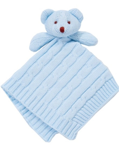 3stories Knit Bear Security Blanket In Blue
