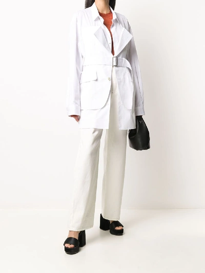 Shop Junya Watanabe Cotton Linen Blend Shirt In White