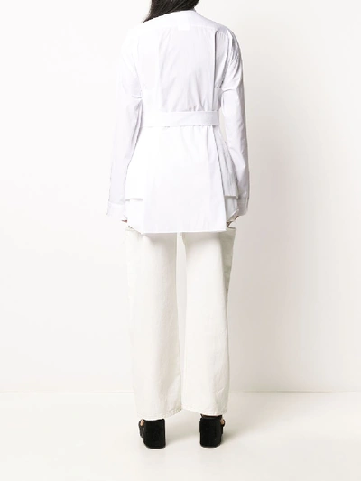 Shop Junya Watanabe Cotton Linen Blend Shirt In White