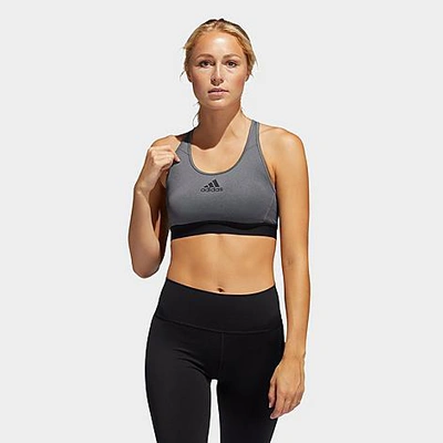 Shop Adidas Originals Adidas Women's Don't Rest Alphaskin Padded Medium-support Sports Bra In Dark Grey Heather