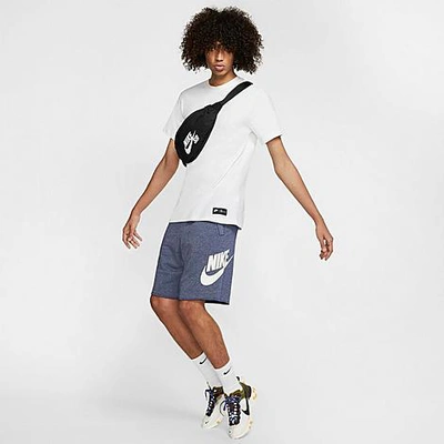 Shop Nike Men's Sportswear Alumni Fleece Shorts In Blue Void/heather/sail