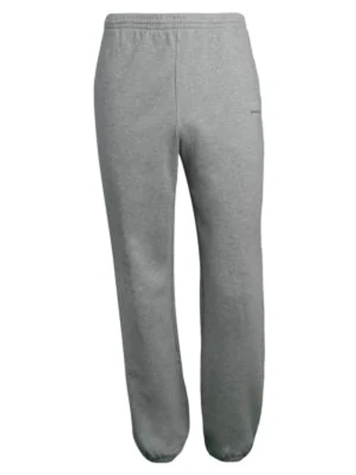 Shop Balenciaga Men's Cotton Jogger Pants In Heather Grey