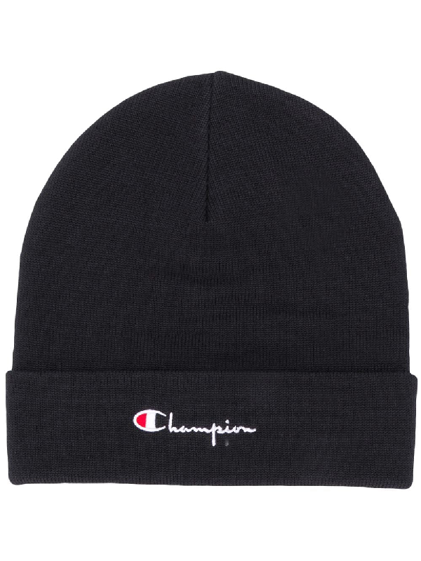 black and white champion beanie