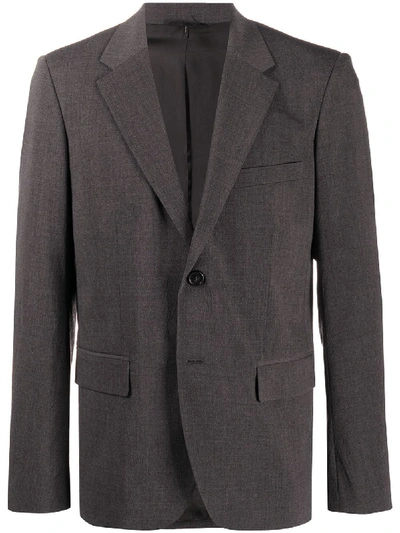 Shop Helmut Lang Crushed Two-button Suit Jacket In Grey