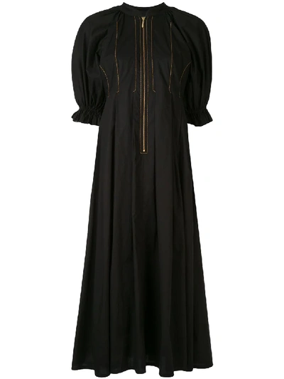 Shop Karen Walker Graphite Midi Dress In Black