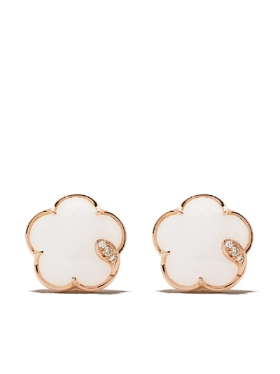 Pasquale Bruni 18kt Rose Gold Petit Joli Agate And Diamond Studs In Rose Gold