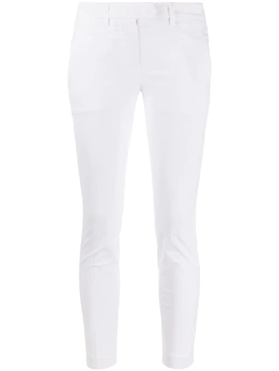 Shop Dondup Cropped Skinny-cut Trousers In White
