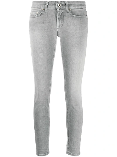 Shop Dondup Cropped Skinny Jeans In Grey