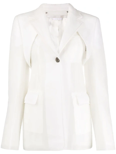 Shop Peter Do Cut Out Detail Blazer In White