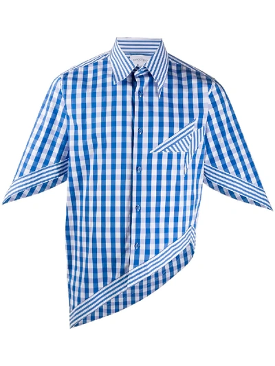 Shop Xander Zhou Asymmetric Hem Shirt In Blue