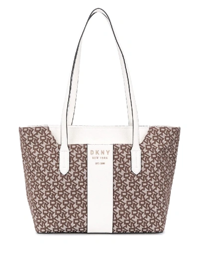 Shop Dkny Noho Printed Tote Bag In Neutrals