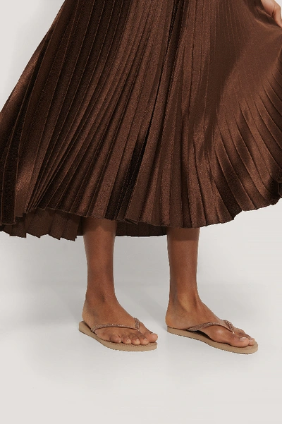 Havaianas Slim Logo-embossed Rubber Flip Flops In Rose Gold