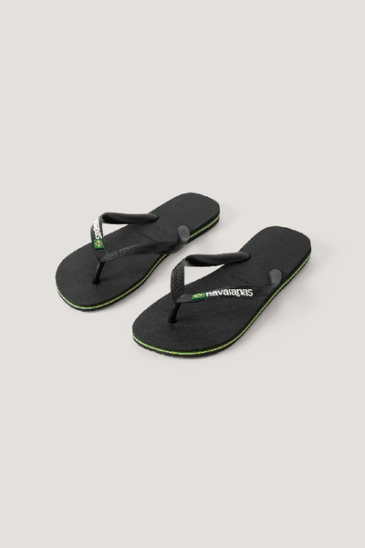 Shop Havaianas Brazil Logo Flip Flop Black