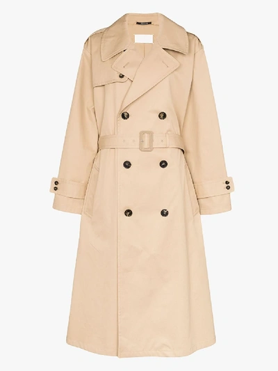 Shop Maison Margiela Oversized Double-breasted Trench Coat In Neutrals