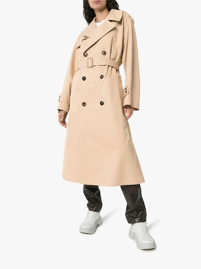 Shop Maison Margiela Oversized Double-breasted Trench Coat In Neutrals